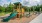 a playground with a slide